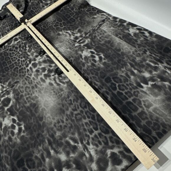 Jane Post Reversible Rain Coat Jacket Black Gray Leopard Print Women’s Size XL - Picture 15 of 16